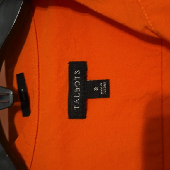 Orange button down, Talbots size 8 - Picture 2 of 4
